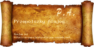 Przepolszky Alajos névjegykártya